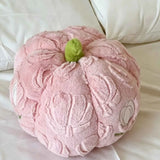 Cute Halloween Fall Tulip Embroidered Plush Pumpkin Throw Pillow