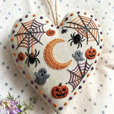 Heart Embroidery Kit - Eagle Owl | Creepy Cute Ghost & Spider Sewing Kit | Halloween Holiday Vibe Pendant