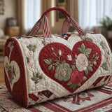 Rose And Heart Quilted Duffle Bag