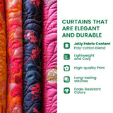 Highland Cow Vintage Floral Patchwork Quilted 2-Panel Curtain Set