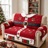 Christmas Santa Suit Quilted Sofa Cover