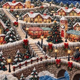 Christmas Mountain Railway 3-Piece Quilted Bedding Set