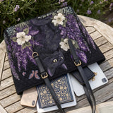 Hummingbird And Flowers Quilted Large Leather Strap Tote Bag