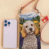 Cockapoo Dog Quilted Slim Phone Crossbody Bag