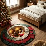 Jolly Santa Quilted Round Mat