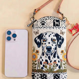 Sunflower Dalmatian Patchwork Quilted Slim Phone Crossbody Bag