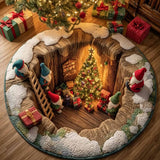 Holiday Gift Chaos Quilted Round Mat