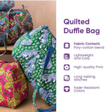 Retro Camper Van Star Wreath Quilted Duffle Bag