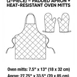 Flamingo Quilted Apron Set (2-Piece) – Padded Apron + Heat-Resistant Oven Mitts