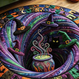 Haunted Halloween Quilted Round Mat