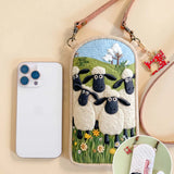 Cute Sheep Quilted Slim Phone Crossbody Bag