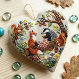 Heart Embroidery Kit - Forest Picnic Animal | Playful Craft Project | Ideal Gathering Present