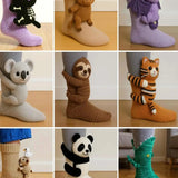 Funny Animal Theme Socks, Colorful Cartoon Print Cotton Socks, Casual Novelty Socks for Gift Party