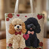 Valentine's Day Poodle Quilted Tote Bag