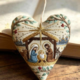 Heart Embroidery Kit - Christmas Nativity | Stitch Handmade Craft | Diy Hanging Craft