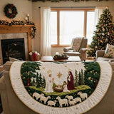 Blessed Manger Christmas Quilted Tree Skirt