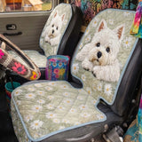 Flower And Dog Quilted Car Seat Protector