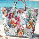Marine life Print And Hearts PVC Tote Bag