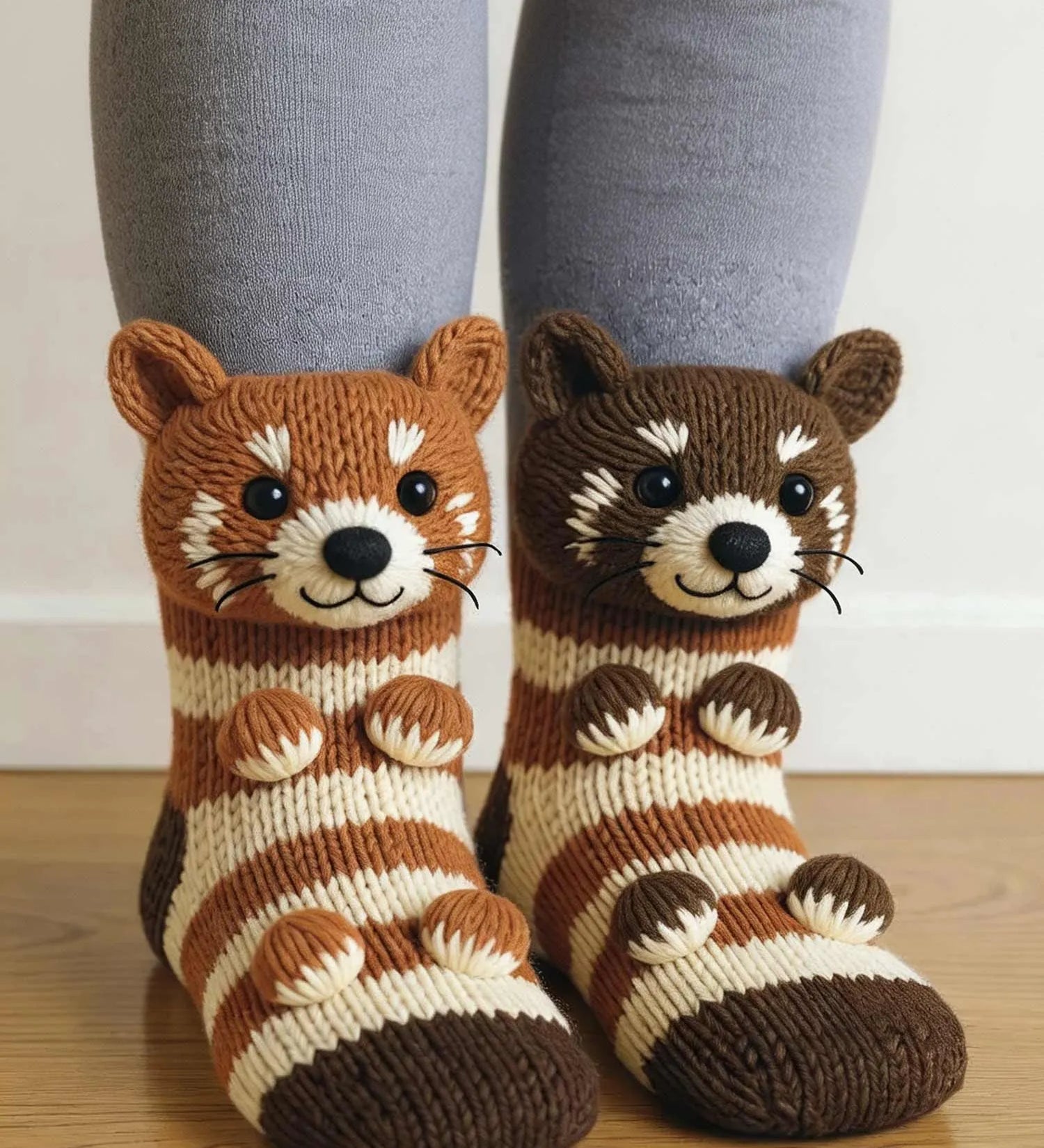 Funny Animal Theme Socks, Colorful Cartoon Print Cotton Socks, Casual Novelty Socks for Gift Party