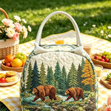 Forest Bear Quilted Lunch Bag