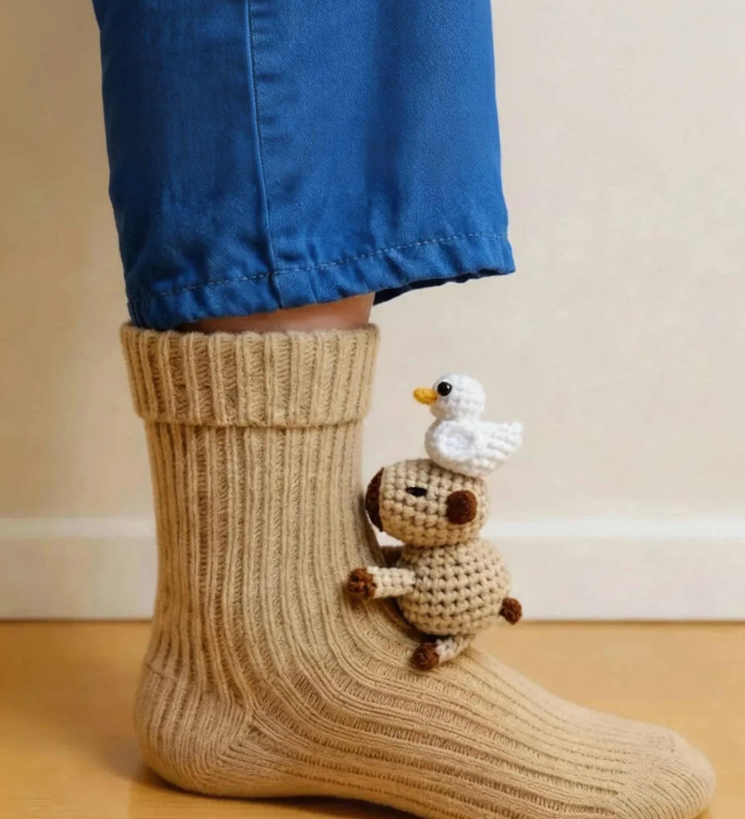 Funny Animal Theme Socks, Colorful Cartoon Print Cotton Socks, Casual Novelty Socks for Gift Party