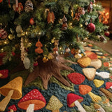 Mushroom Meadow Christmas Quilted Tree Skirt