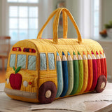Quilted shoulder bag with school pattern NCU0VT243