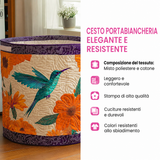 Quilted laundry basket with floral pattern NCU0DDK911