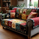 Quilted Sofa Cover with Paw Prints NCU0VT342