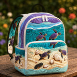 Quilted Ocean Turtle & Shell Backpack LD08