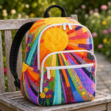 Vibrant Chicken Hippie Van Quilted Backpack with Triple Zipper - Model LD18