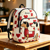Personalized Quilted Backpack for Valentine’s Day - Dachshund Design LV41