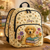 Customizable Quilted Backpack featuring Golden Retriever Design - Model TG30