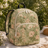 Personalized Pastel Floral Quilted Backpack - Model TN04