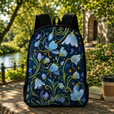 Personalized Bluebell Starry Night Quilted Backpack with Black Strap - Model TN04