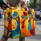 Chicken Fun Quilted Shopping Bag GFTOMA9201