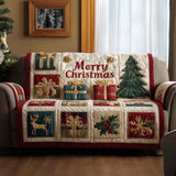 Quilted Sofa Cover Friends of the Snow in the Woods