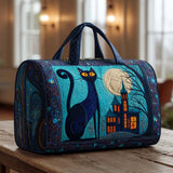 Quilted travel bag with night cats NCU0XD397