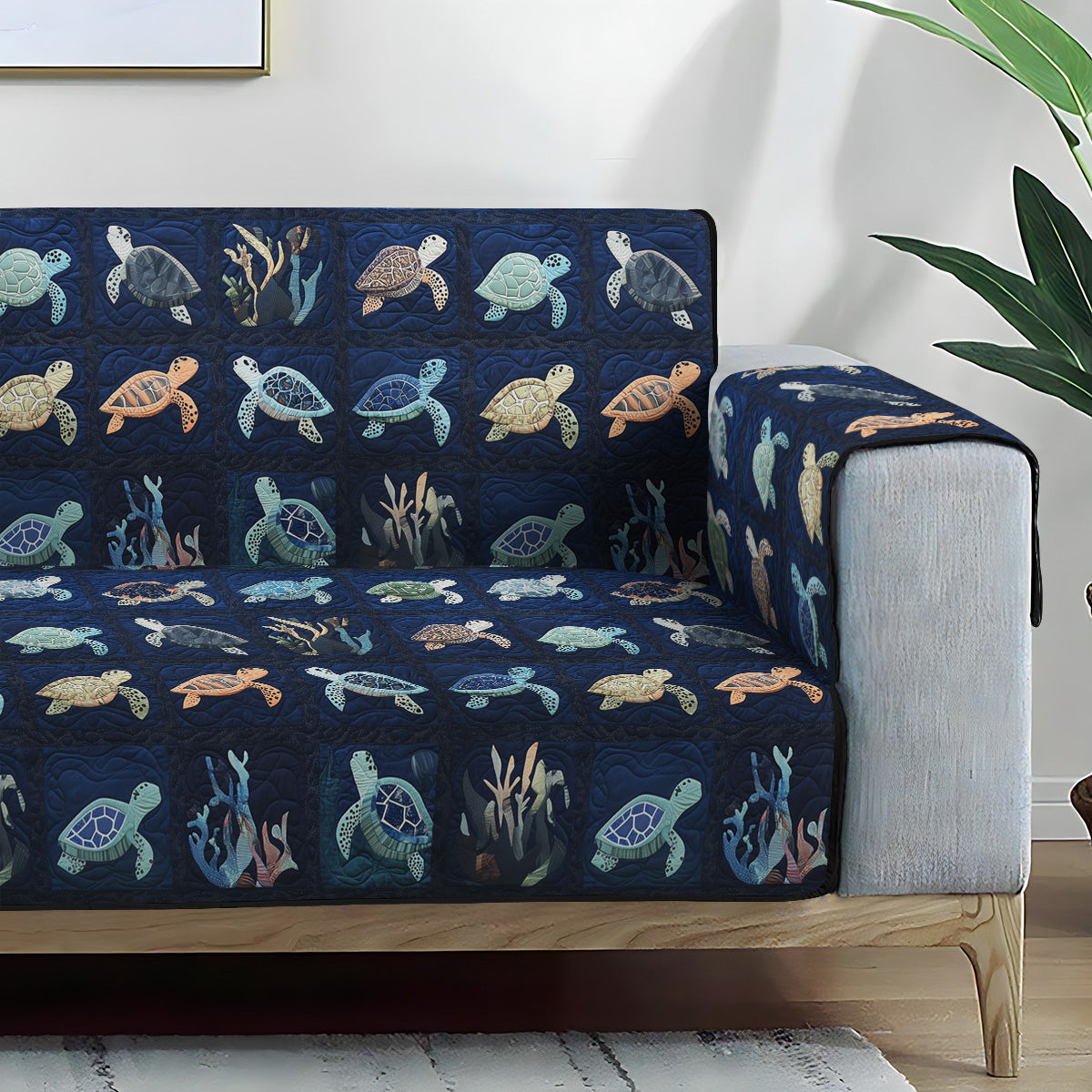 Quilted Sofa Cover Adventure by the Waves