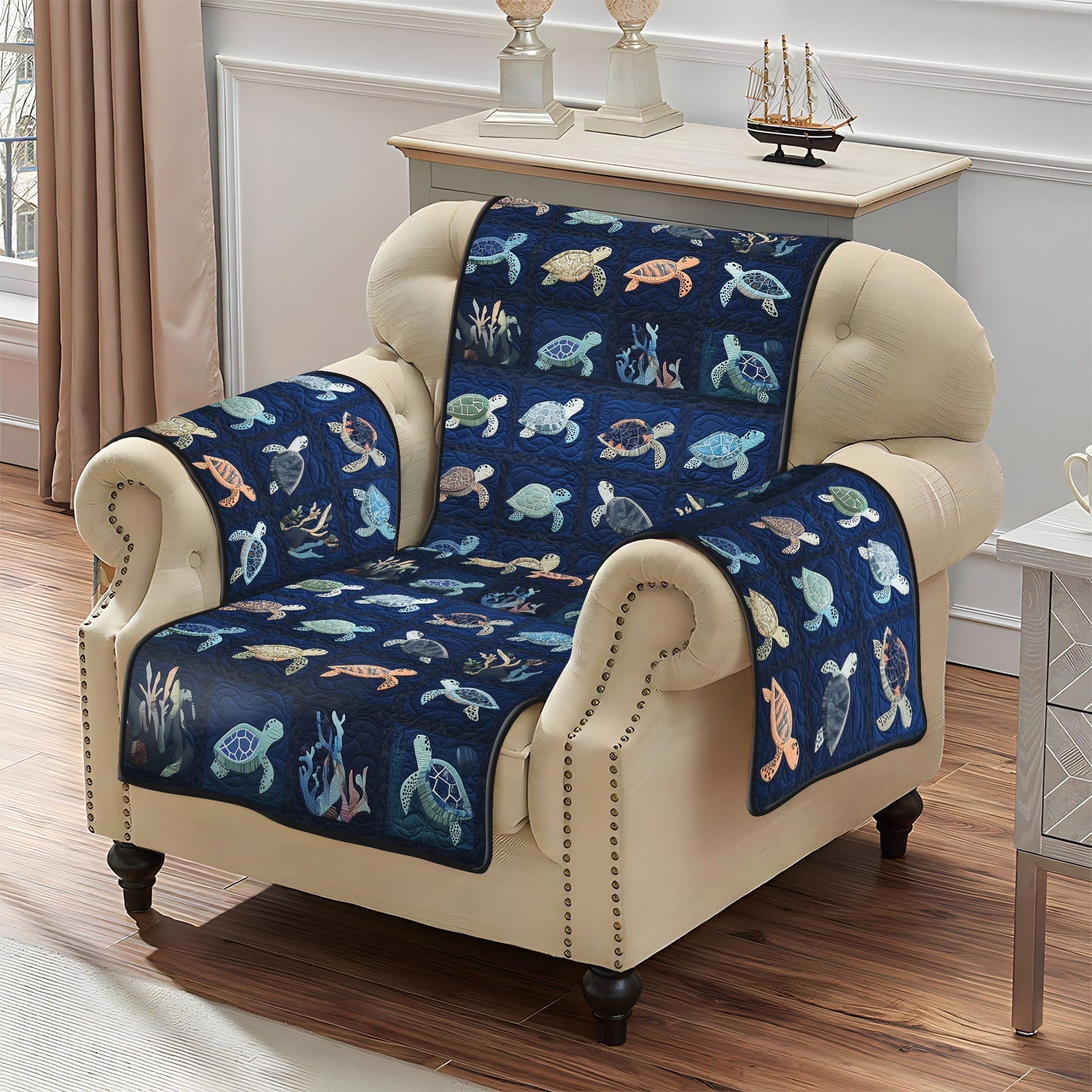 Quilted Sofa Cover Adventure by the Waves