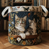 Quilted laundry basket with decorative prints NCU0PTT1942