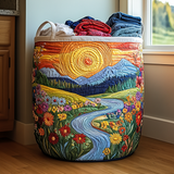 Quilted Laundry Basket — Flowers by the River