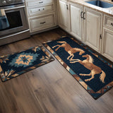 Non-slip kitchen rug with moving horses NCU0NT10845