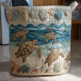 Quilted Laundry Basket — Turtle