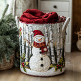 Quilted laundry basket with winter pattern NCU0DV826