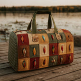 Quilted travel bag with fishing pattern NCU0VT259