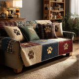 Quilted Cover for Sofa with Small Prints
