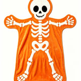 Halloween Skeleton Shape Flannel Plush Throw Blanket