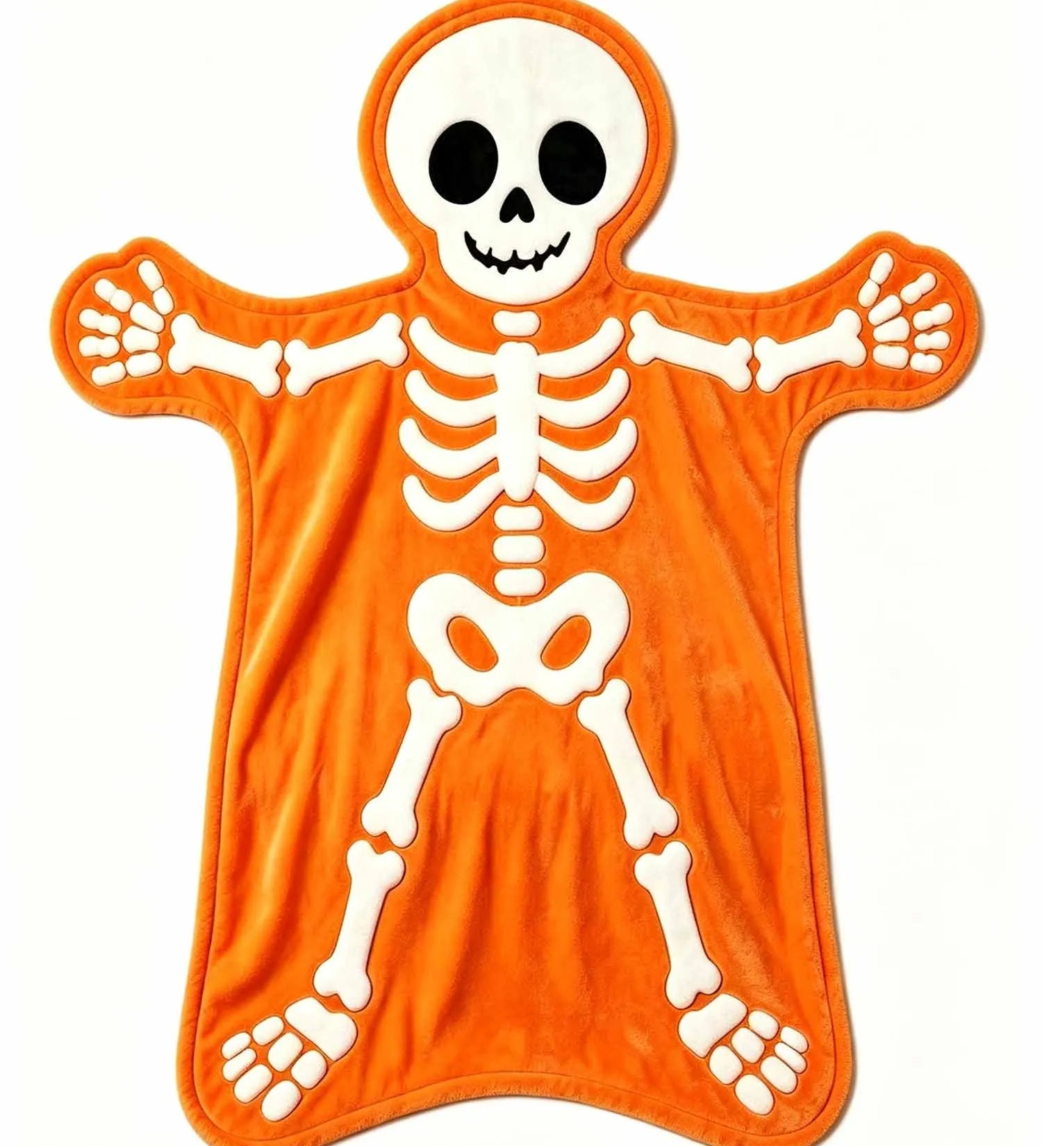 Halloween Skeleton Shape Flannel Plush Throw Blanket