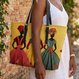 Soulbound Roots Quilted Large Leather Strap Tote Bag